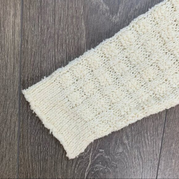 Eileen Fisher Organic Cotton Turtleneck Sweater Waffle Knit Size Cream Pullover - Picture 8 of 16